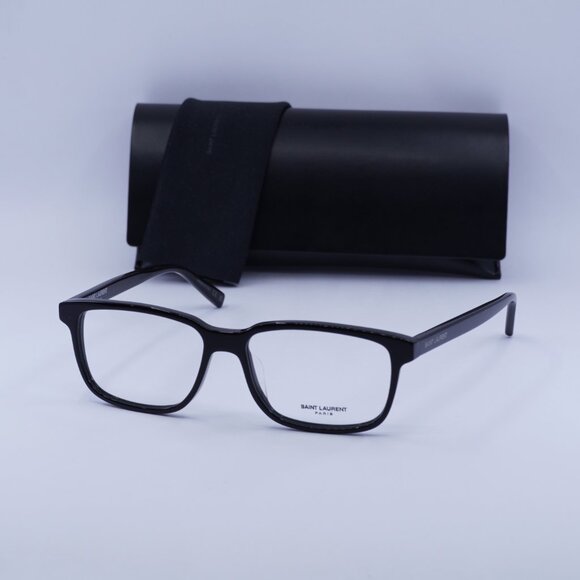 Saint Laurent SL458/F 001 Eyeglasses Black 55mm Rectangle Frame - Picture 11 of 11